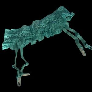 NWOT Mint Green Victoria Secret Lace Ruffles Garter - Size XS/S